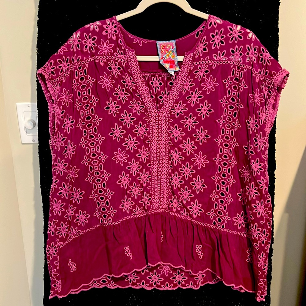 Johnny Was eyelet top